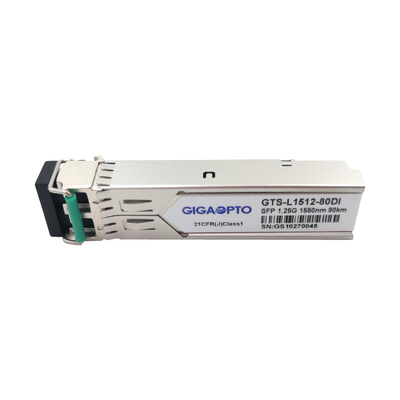 1000BASE-ZX 1.25G SFP 1550nm 80km Industrial Duplex LC SMF DOM Transceiver Module