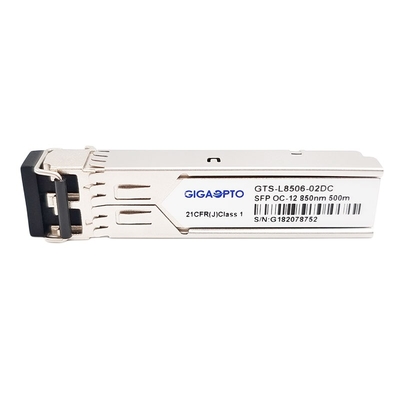 622 مگابیت بر ثانیه SFP OC-12/STM-4 SR-0 ماژول فرستنده گیرنده 850 نانومتری 500 متری MMF DOM Duplex LC