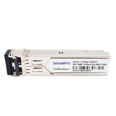 فرستنده گیرنده 100BASE FX SGMII SFP 1310nm MMF 2km ماژول LC ​​DOM برای پورت های SFP اترنت گیگابیتی