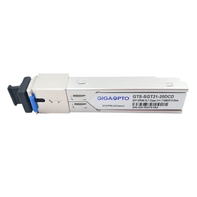 فرستنده گیرنده 20 کیلومتری OLT GPON SFP کلاس C++ 1490 نانومتری TX 1310 نانومتری RX SC UPC DDM