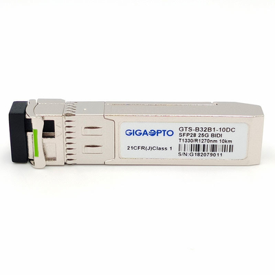 SFP28 25GBASE دوطرفه SFP ماژول 1330 نانومتری TX 1270 نانومتری RX 10 کیلومتری Simplex LC SMF DOM