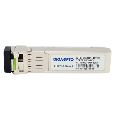 ماژول فرستنده گیرنده 25GBASE SFP28 1310nm TX 1270nm RX 40km SMF Simplex LC DOM
