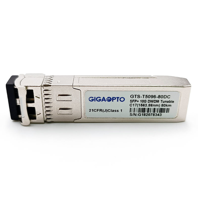 فرستنده گیرنده 80 کیلومتری 1563.86nm-1528.77nm LC DOM باند C باند 10G DWDM SFP+ SMF قابل تنظیم 50 گیگاهرتز