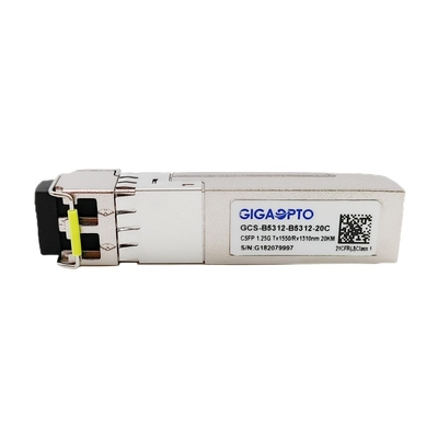 گیرنده دوگانه 1.25G BIDI CSFP LX TX1550nm RX1310nm SMF 20km ماژول تک فیبر Sfp