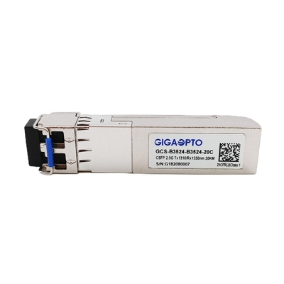 فرستنده و گیرنده نوری دو فیبر 2.5 گیگابیت بر ثانیه CSFP BIDI TX1310 RX1550 LC 20 کیلومتر DOM