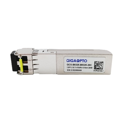 فرستنده گیرنده 2.5 گیگابیت بر ثانیه فشرده SFP دوگانه BIDI Tx 1310nm Rx 1550nm LC 20km DOM