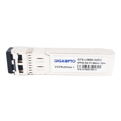 ماژول فرستنده گیرنده SFP28 با طول موج کوتاه 32GFC SW 850 نانومتری کانال فیبر 100 متری LC DOM