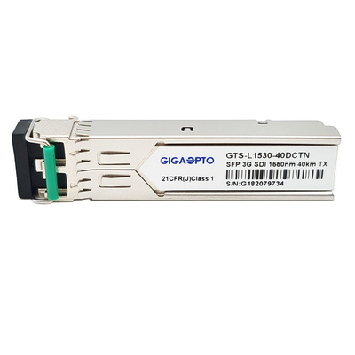 فرستنده و گیرنده SFP ویدئویی غیر MSA 3G SDI TX فقط 1550 نانومتر 40 کیلومتر الگوهای آسیب شناسی ویدئویی ماژول فرستنده تک DDM