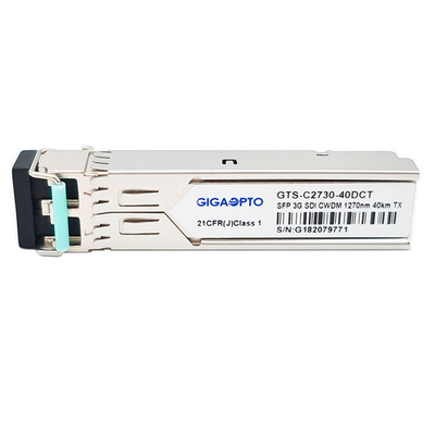 فرستنده 3 گیگابیت بر ثانیه SDI ویدئو SFP فرستنده تک فرستنده CWDM 1270 نانومتر 1610 نانومتر 40 کیلومتر SMF LC DDM MSA