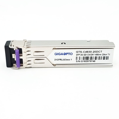 فرستنده 3 گیگابیت بر ثانیه DVI ویدئو SFP CWDM فرستنده تک فرستنده MSA 1270nm-1610nm 20km SMF LC DDM