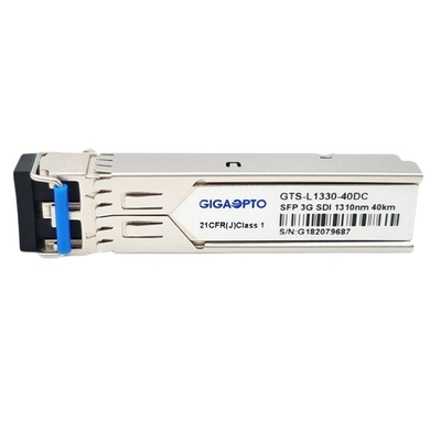 گیرنده فرستنده نوری MSA 3G SD HD 3G SDI SFP فرستنده 1310 نانومتری 40 کیلومتر پین پین DFB ماژول های گیرنده Dual LC DOM