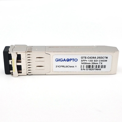 فرستنده 12 گیگابیت بر ثانیه CWDM 1270 1450 نانومتر فرستنده تصویری SFP تک فرستنده تشخیصی دیجیتال نوری 20 کیلومتر LC