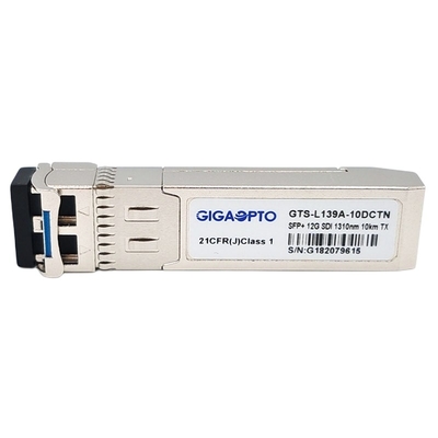 12 گیگابیت بر ثانیه 10 کیلومتر 1310 نانومتر فرستنده تک فرستنده ویدئو ماژول گیرنده SFP غیر MSA Pinout LC SMF DOM