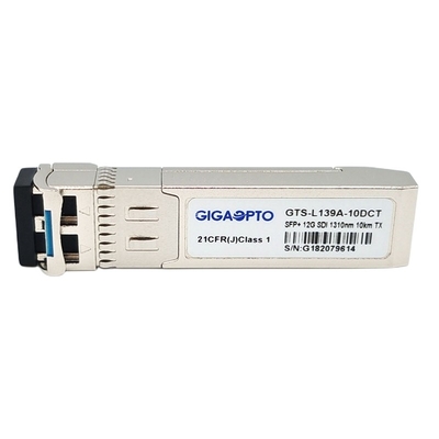 12Gb/S 1310nm 10km فرستنده ویدئو SFP DOM LC SMF تک فرستنده ماژول آسیب شناسی MSA Pinout