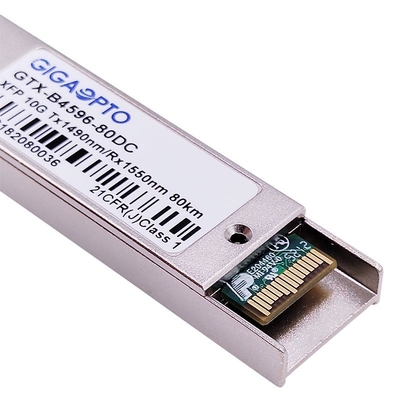 ماژول فرستنده گیرنده فیبر دو جهته WDM XFP ZR 10 گیگابیت بر ثانیه 1490 نانومتر 1550 نانومتر 80 کیلومتر DOM