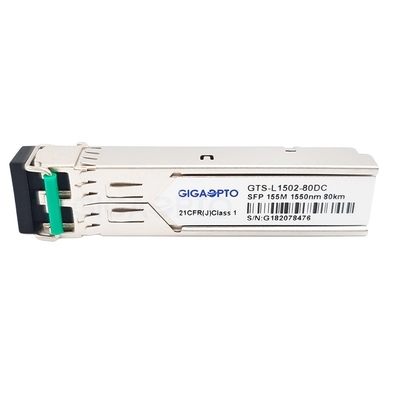 فرستنده گیرنده LC DOM 1550 نانومتری Cisco SFP 155 مگابیت بر ثانیه 80 کیلومتر برای SMF GLC-FE-100ZX